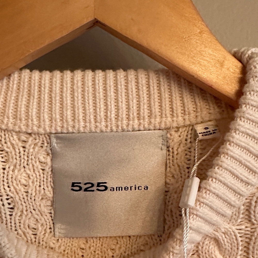 525 America Textured Knit Cream Sweater - Picture 5 of 8
